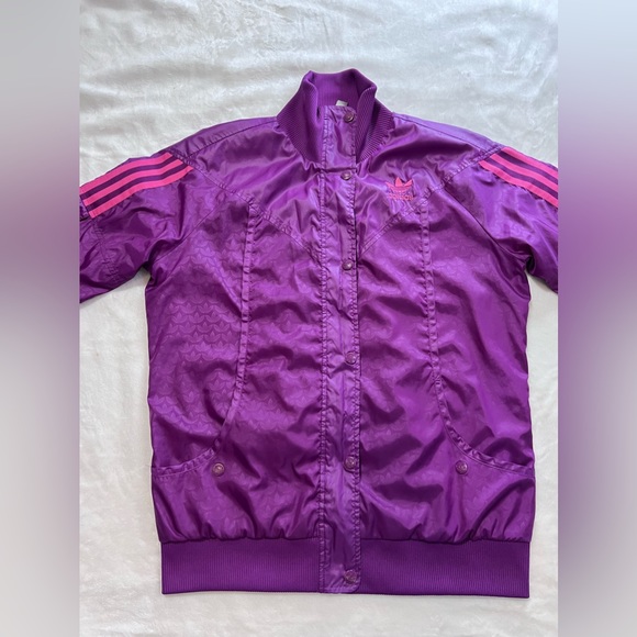 Purple and pink Adidas bomber/ rain jacket size Large - Picture 2 of 12